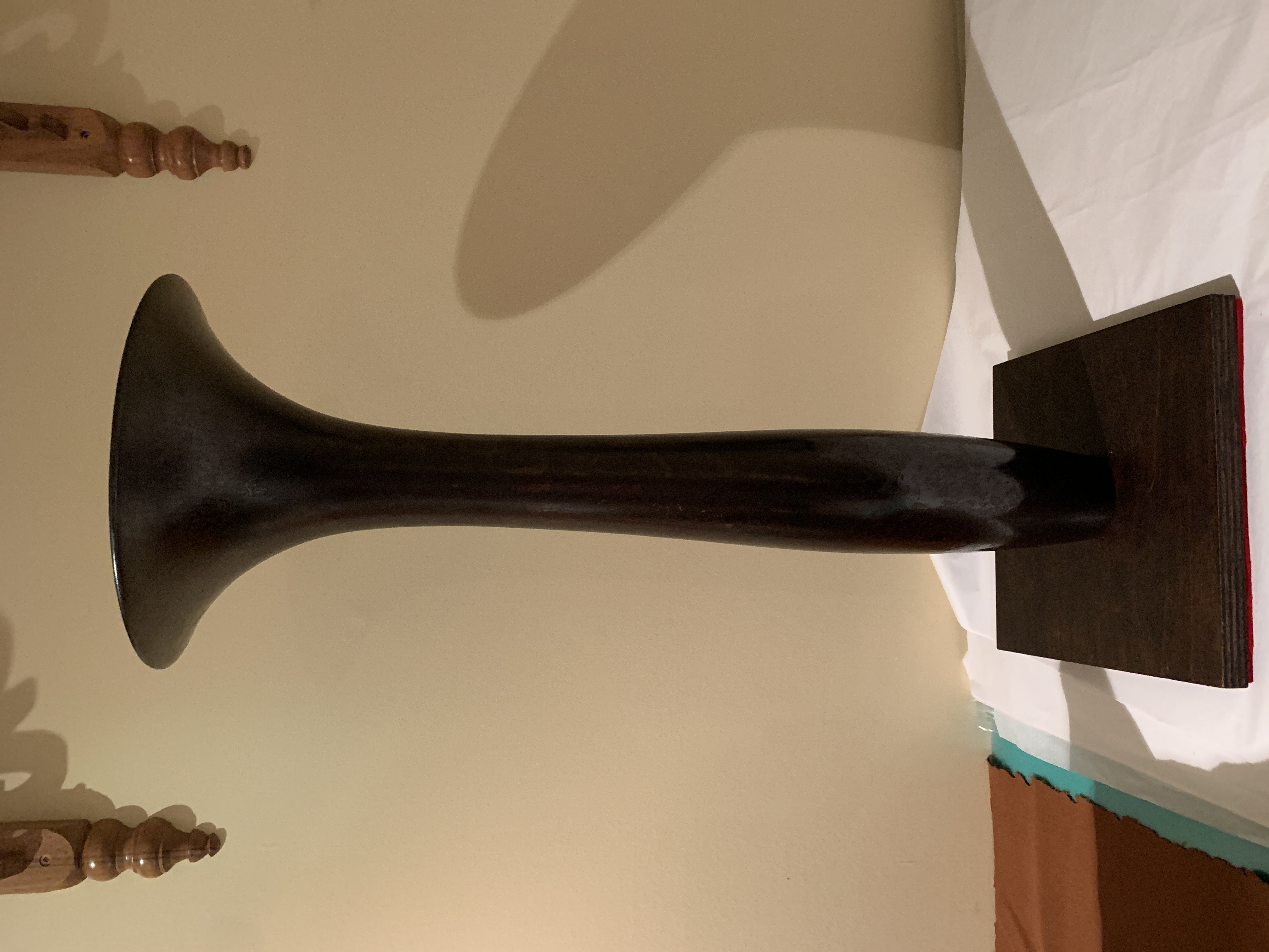 Very unusual trumpet vase bronze 