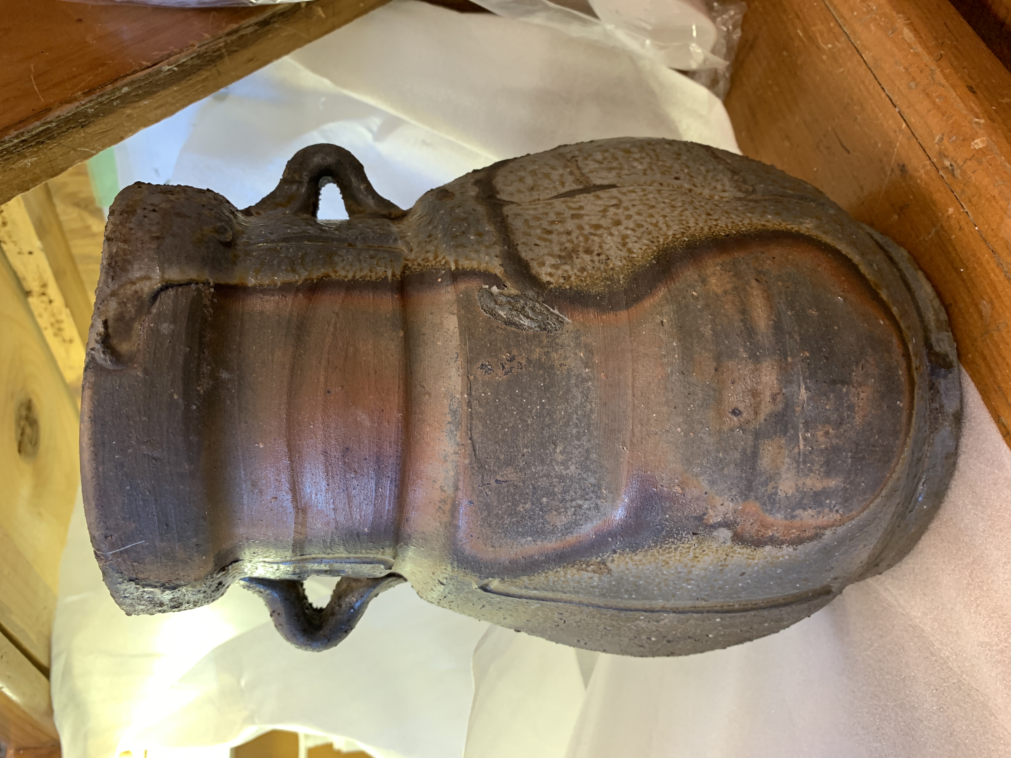 Bizen pottery abstract vase 