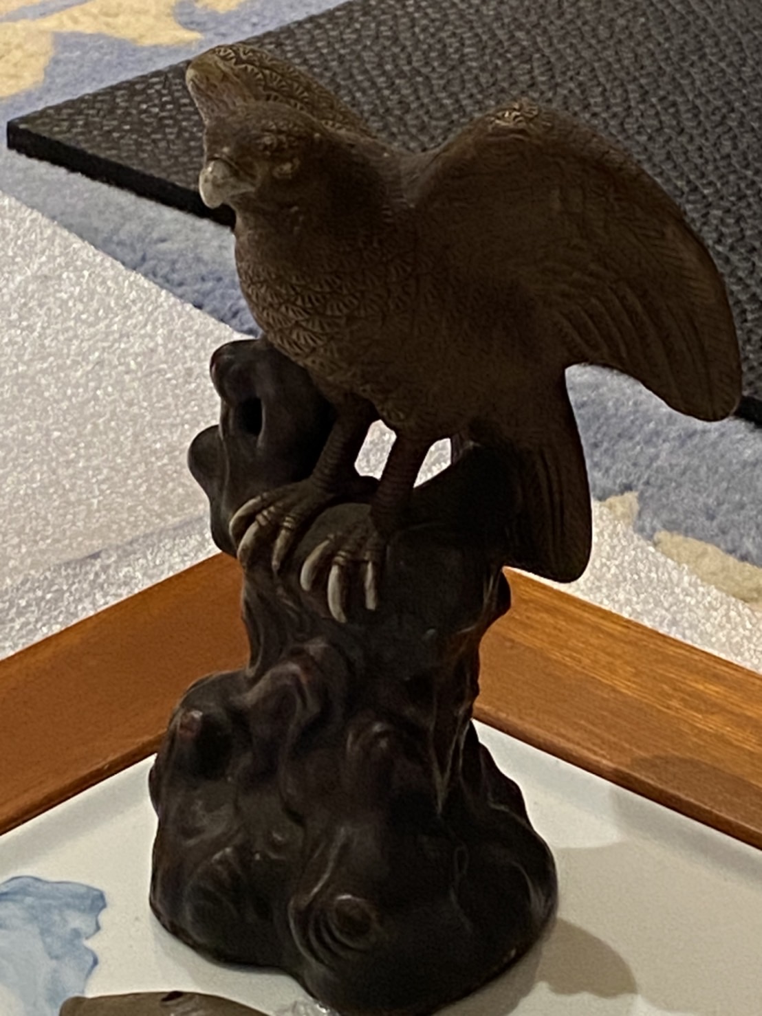 Ceramic hawk figure